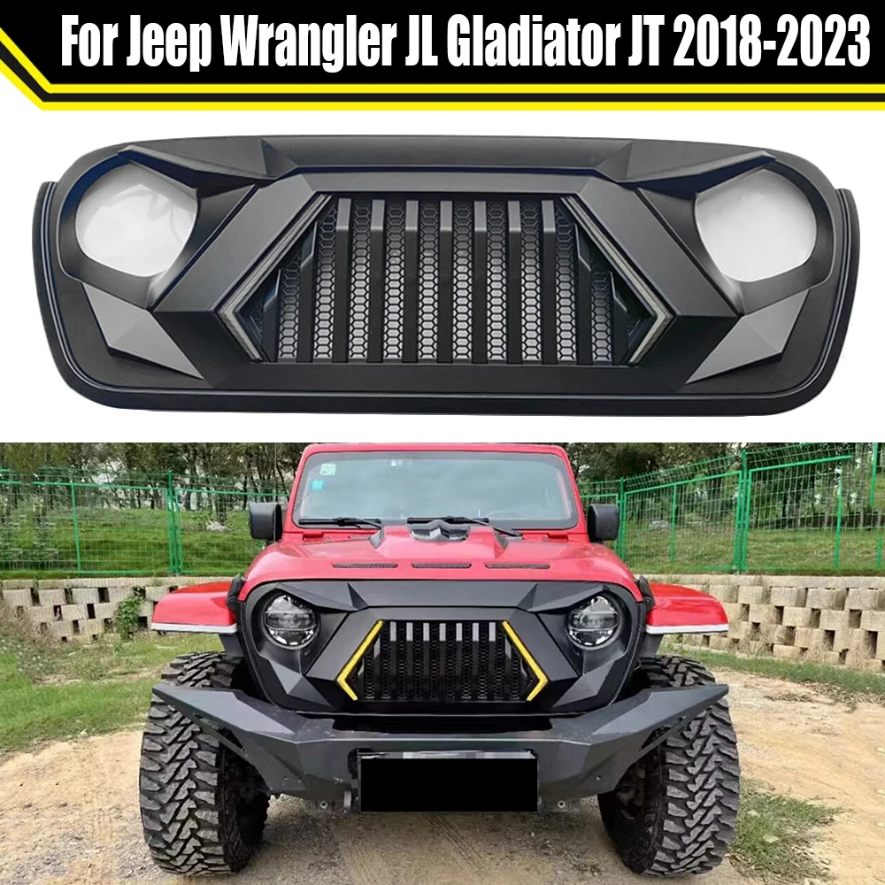Thanos Style Grille For Jeep Wrangler JL Gladiator JT 2018-2023 Mesh Grills Upgrade Upper Grid Front Bumper Cover With DRL Light
Thanos Style Grille For Jeep Wrangler JL Gladiator JT 2018-2023 Mesh Grills Upgrade Upper Grid Front Bumper Cover With DRL Light