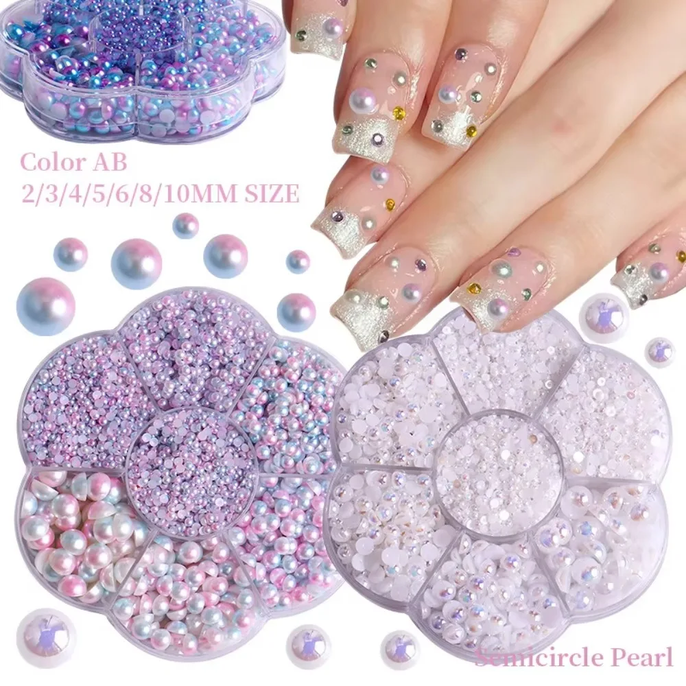 Mixed Size 2-10mm Pearl Beads Nail Jewelry Flatback AB Half Round Pearls for Nail Art Supplies Decoration and DIY Crafts Design
Mixed Size 2-10mm Pearl Beads Nail Jewelry Flatback AB Half Round Pearls for Nail Art Supplies Decoration and DIY Crafts Design