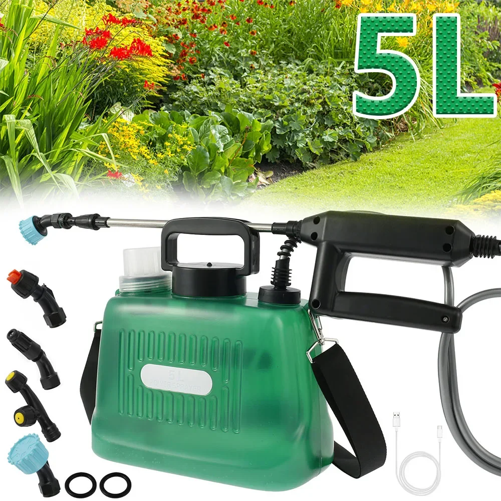 5L Battery Powered Sprayer 2000mAh Portable Electric Sprayer with 4 Mist Nozzles Translucent Green Lawn Sprayer Pump for Garden
5L Battery Powered Sprayer 2000mAh Portable Electric Sprayer with 4 Mist Nozzles Translucent Green Lawn Sprayer Pump for Garden