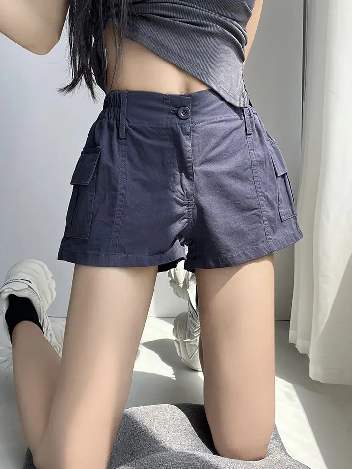 High-Waisted Wide-Leg Denim Cargo Shorts Pink Dirty Style Women's Spring Summer Vintage Loose-Fit Slimming Sensibility A820
High-Waisted Wide-Leg Denim Cargo Shorts Pink Dirty Style Women's Spring Summer Vintage Loose-Fit Slimming Sensibility A820