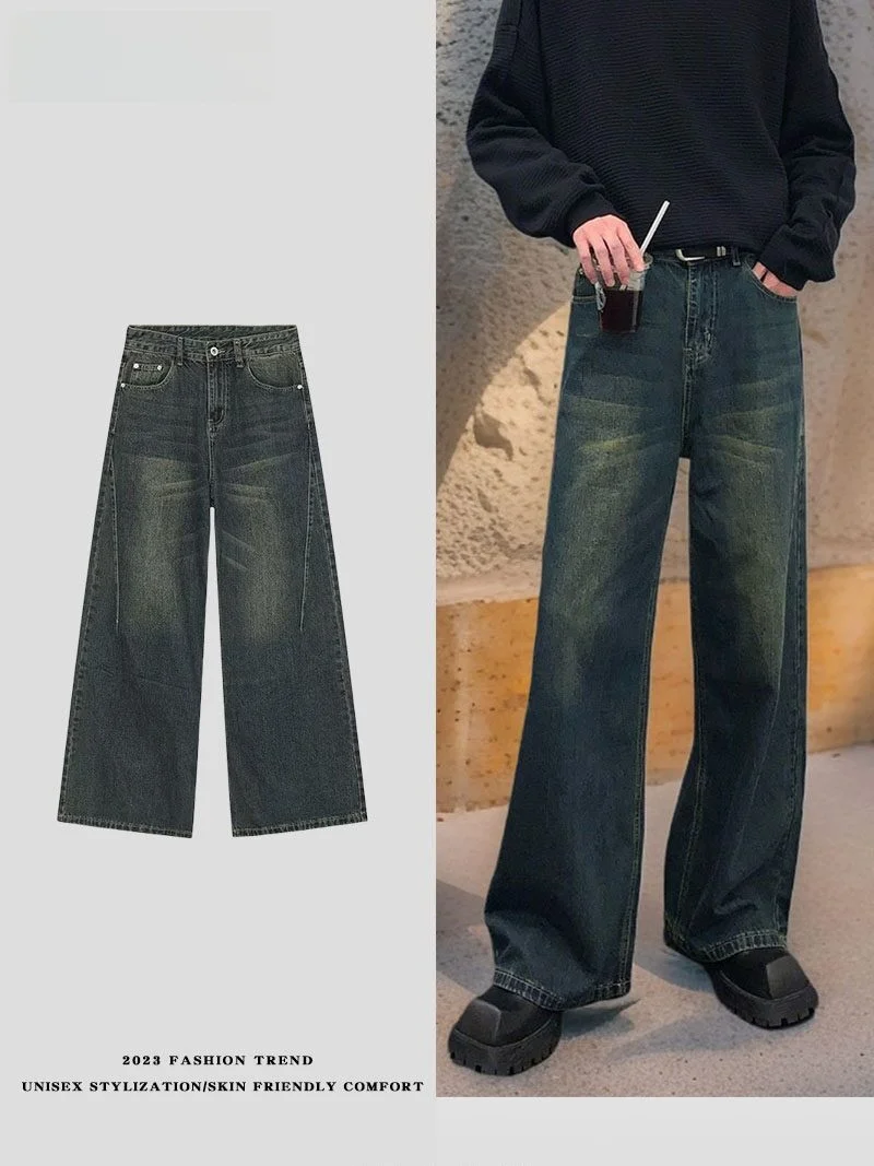 Retro Waed Denim Jeans Straight Leg Wide Leg Casual Pants Simple High Street Long Trousers Youth Trend Zipper Closure All S...
Retro Waed Denim Jeans Straight Leg Wide Leg Casual Pants Simple High Street Long Trousers Youth Trend Zipper Closure All S...