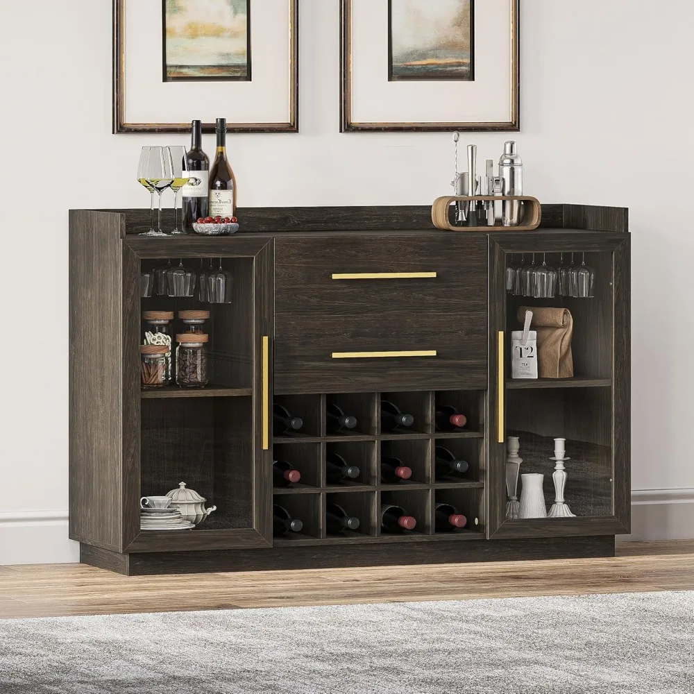55" Wine Cabinet, Sideboard Buffet with Wine Rack and Glass Holder, Home Coffee Bar Freestanding Liquor Cabinet with Display
55" Wine Cabinet, Sideboard Buffet with Wine Rack and Glass Holder, Home Coffee Bar Freestanding Liquor Cabinet with Display