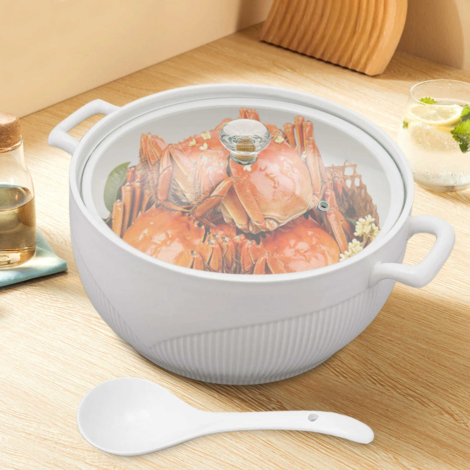 Ceramic Soup Tureen with Glass Lid Porcelain Serving Soup Tureen Restaurant Home 
Ceramic Soup Tureen with Glass Lid Porcelain Serving Soup Tureen Restaurant Home