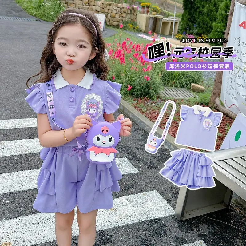 Sanrios Girls Summer Short Sleeve Set Kuromi Shorts New Style Fashionable Children Fashionable Two Piece Suit Casual
Sanrios Girls Summer Short Sleeve Set Kuromi Shorts New Style Fashionable Children Fashionable Two Piece Suit Casual