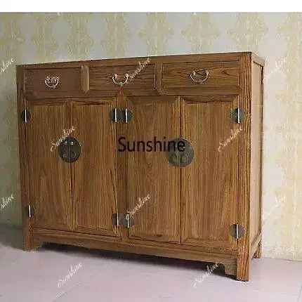 Modern New Chinese Style Simple Old Elm 4-Door Shoe Cabinet
Modern New Chinese Style Simple Old Elm 4-Door Shoe Cabinet