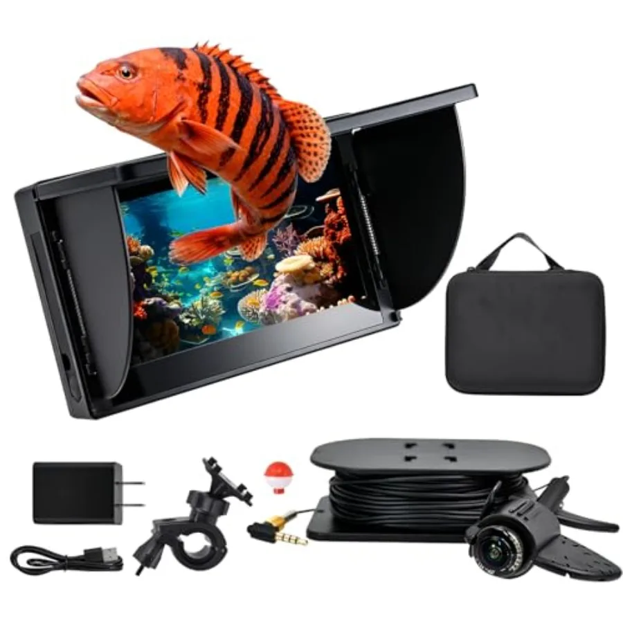 Underwater Fishing Camera for Kayak/Boat/Ice Fishing, PVC Housing, Black, 6 Inch 1280x720 AHD Display, IP68 Waterproof to 80FT
Underwater Fishing Camera for Kayak/Boat/Ice Fishing, PVC Housing, Black, 6 Inch 1280x720 AHD Display, IP68 Waterproof to 80FT