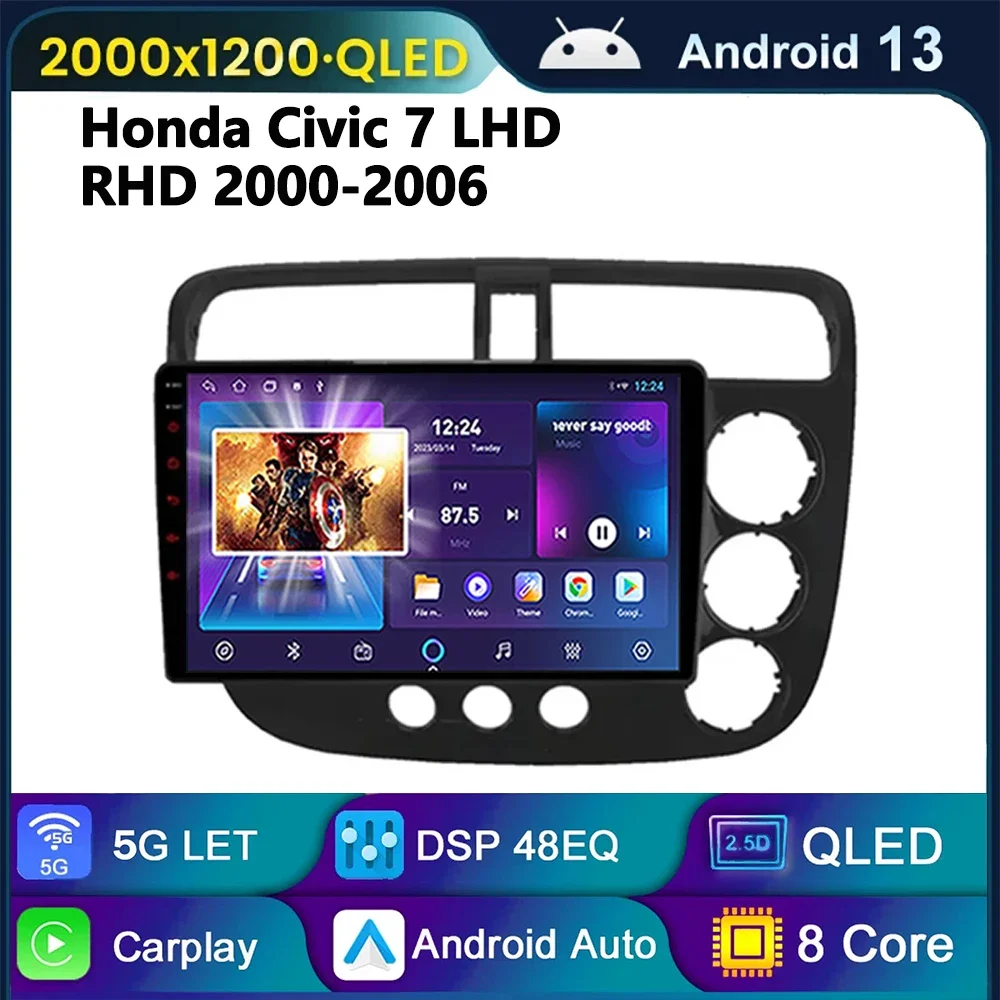 For Honda Civic 7 LHD RHD 2000 - 2006 Navigation GPS Auto Stereo Android Car Radio 5G Wifi Video Bluetooth No 2din DVD Carplay
For Honda Civic 7 LHD RHD 2000 - 2006 Navigation GPS Auto Stereo Android Car Radio 5G Wifi Video Bluetooth No 2din DVD Carplay