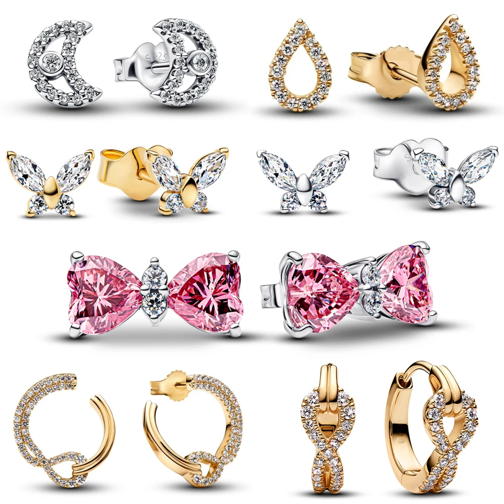 New Arrival Sparkling Pink Bow & Infinite Pavé Stud Earrings For Girl 925 Sterling Silver Butterfly Earrings Jewelry Gift
New Arrival Sparkling Pink Bow & Infinite Pavé Stud Earrings For Girl 925 Sterling Silver Butterfly Earrings Jewelry Gift