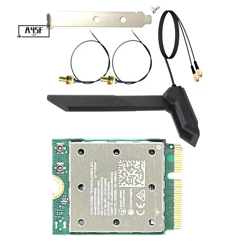 A45F-Tri Band Wifi7 QCNCM865 Bluetooth 5.4 Wireless Wifi Card 2.4G/5G/6Ghz Network Wireless Adapter For Win11 Antenna
A45F-Tri Band Wifi7 QCNCM865 Bluetooth 5.4 Wireless Wifi Card 2.4G/5G/6Ghz Network Wireless Adapter For Win11 Antenna