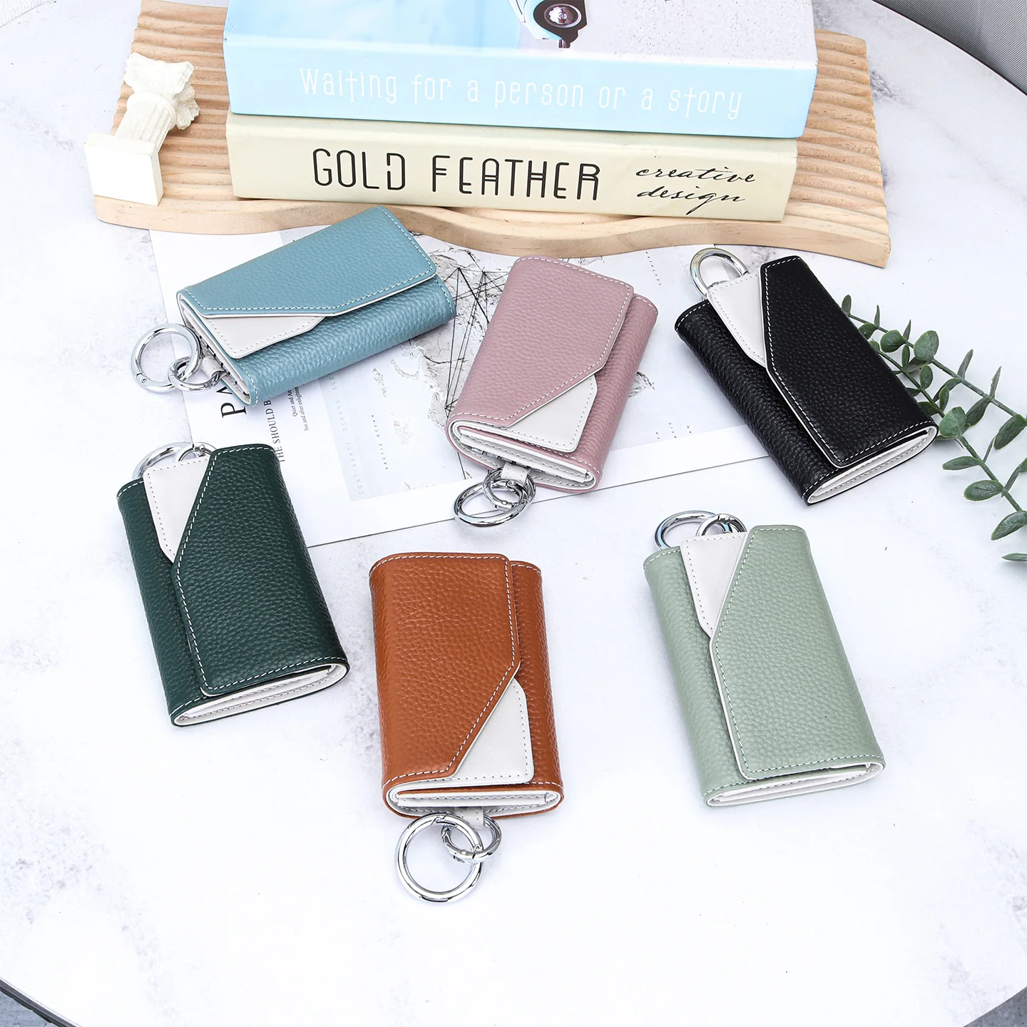 Multi-Functional Leather Key & Card Holder - Snap Closure Key Organizer with Card Slots, Compact Wallet for Keys, Cards & Coins
Multi-Functional Leather Key & Card Holder - Snap Closure Key Organizer with Card Slots, Compact Wallet for Keys, Cards & Coins
