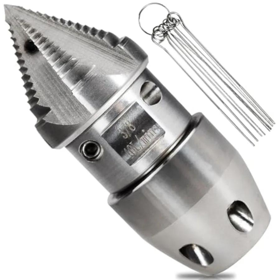 3/8 npt Sewer Jetter Nozzle for 2900 PSI, 40 L/min Pressure Washer - Stainless Steel, Quickly Rotating for Municipal Drain Pipe
3/8 npt Sewer Jetter Nozzle for 2900 PSI, 40 L/min Pressure Washer - Stainless Steel, Quickly Rotating for Municipal Drain Pipe