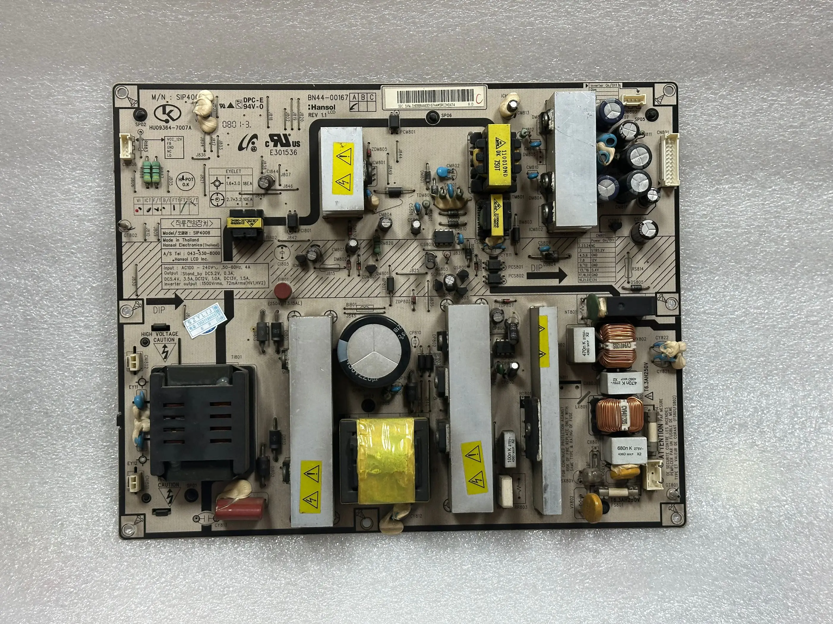 Оригинальная плата питания LA40N81B LA40A650A1R BN44-00167A BN44-00167B BN44-00167C BN44-00167D SIP400B
Оригинальная плата питания LA40N81B LA40A650A1R BN44-00167A BN44-00167B BN44-00167C BN44-00167D SIP400B