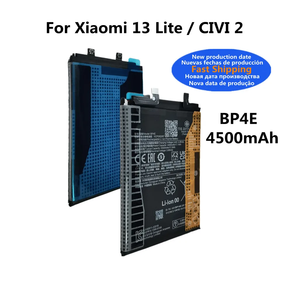 100% New Phone Battery BP4E For XIAOMI 13 Lite 13Lite CIVI 2 Battery Fast Shipping
100% New Phone Battery BP4E For XIAOMI 13 Lite 13Lite CIVI 2 Battery Fast Shipping