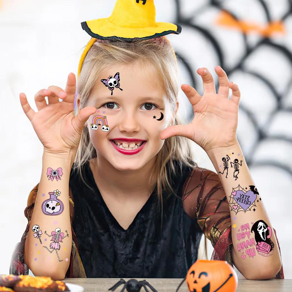 10 Sheets Cute Cartoon Halloween Temporary Tattoos for Kids Waterproof Skin Safe Festival Party Favors High Quality Non Toxic
10 Sheets Cute Cartoon Halloween Temporary Tattoos for Kids Waterproof Skin Safe Festival Party Favors High Quality Non Toxic