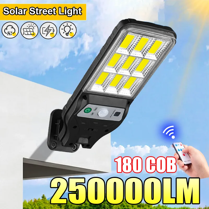 NEW Solar LED Street Light Super Bright Outdoor 180COB Solar Powered Wall Lamp Waterproof Motion Sensor Garage Garden Floodlight
NEW Solar LED Street Light Super Bright Outdoor 180COB Solar Powered Wall Lamp Waterproof Motion Sensor Garage Garden Floodlight