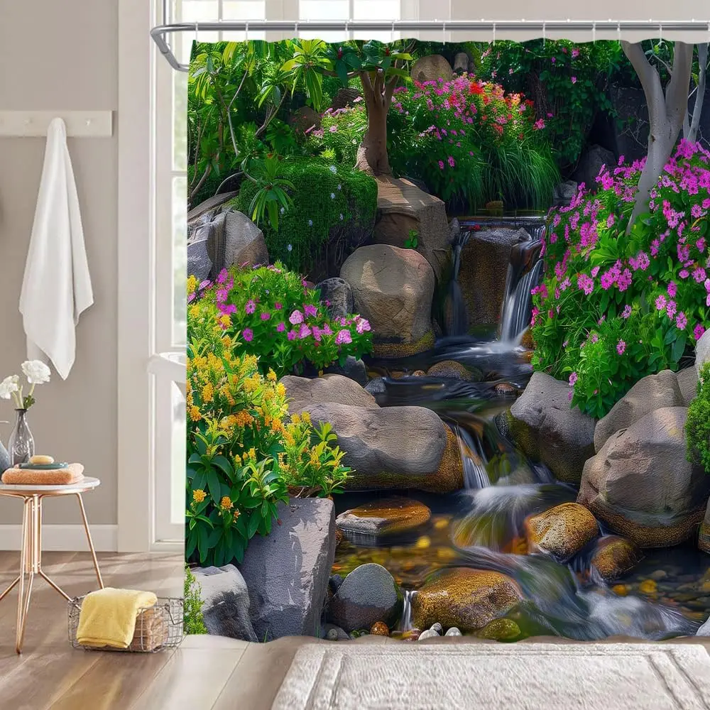 Nature Landscape Shower Curtain Waterfall Tree Colorful Floral Tropical Garden Plant Jungle Rainforest Fabric Bathroom Decor
Nature Landscape Shower Curtain Waterfall Tree Colorful Floral Tropical Garden Plant Jungle Rainforest Fabric Bathroom Decor