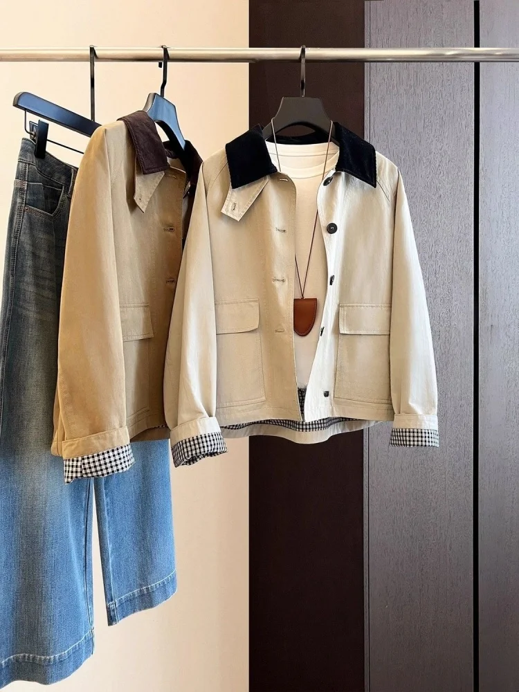 Casual ort Coat Jaet Women's Spring Autumn 2025 New Sle Lapel Workwear Top Loose Fit Multi ket Cotton Polyester Fiber
Casual ort Coat Jaet Women's Spring Autumn 2025 New Sle Lapel Workwear Top Loose Fit Multi ket Cotton Polyester Fiber