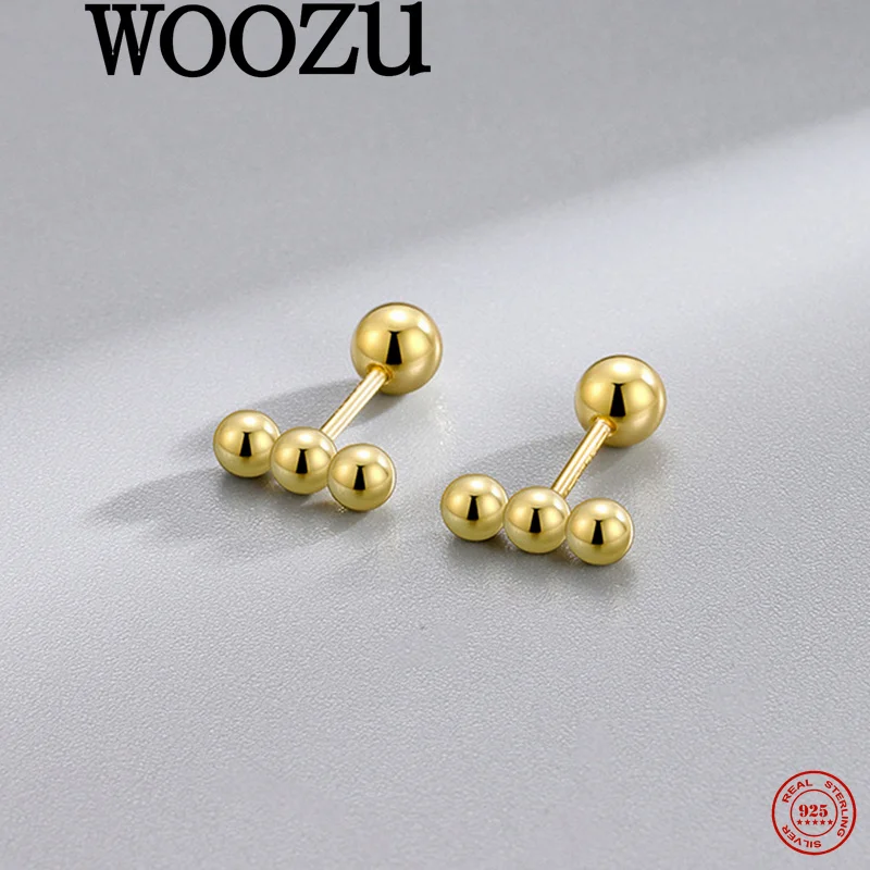 WOOZU 925 Sterling Silver Versatile Minimalist Three Bead Screw Earrings for Women Party Banquet Fashion Jewelry Accessories New
WOOZU 925 Sterling Silver Versatile Minimalist Three Bead Screw Earrings for Women Party Banquet Fashion Jewelry Accessories New