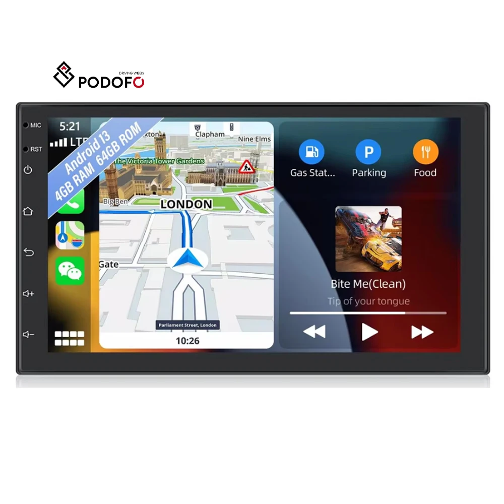 STLFPodofo 7 Inch 4+64GB 4+4Core Android Car Stereo Autoradio CarPlay Android Auto Radio WiFi/GPS/BT/FM/RDS/DSP Autoradio OEM
STLFPodofo 7 Inch 4+64GB 4+4Core Android Car Stereo Autoradio CarPlay Android Auto Radio WiFi/GPS/BT/FM/RDS/DSP Autoradio OEM