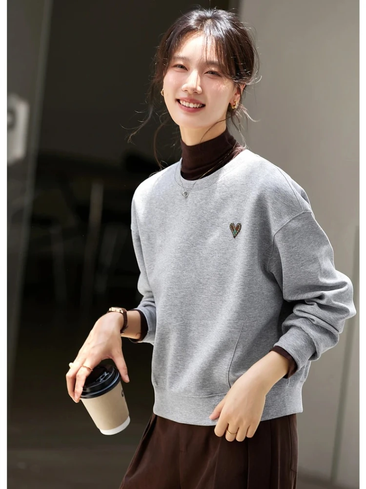 VIMLY Women's Short Sweater Round Neck Gary Clothes Casual 2025 Autumn Knit Long Sleeve Female Sweatshirts Pulls Femmes A2062
VIMLY Women's Short Sweater Round Neck Gary Clothes Casual 2025 Autumn Knit Long Sleeve Female Sweatshirts Pulls Femmes A2062
