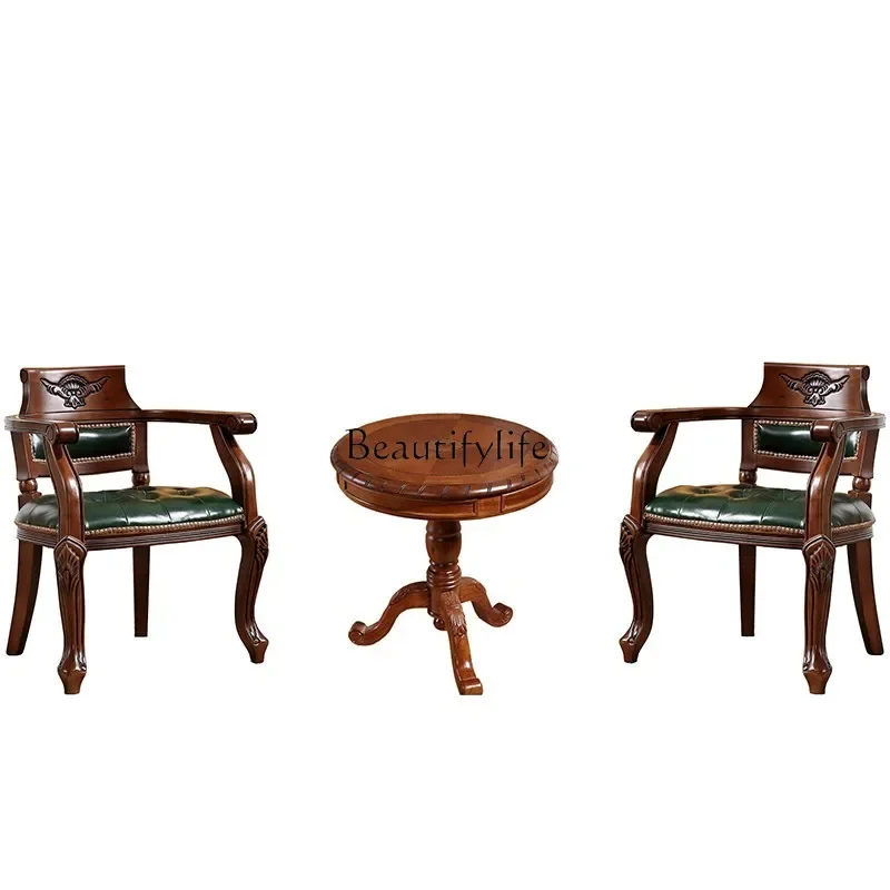 LXModern Chinese tea table single chair solid wood backrest armrest leather chairSSS
LXModern Chinese tea table single chair solid wood backrest armrest leather chairSSS