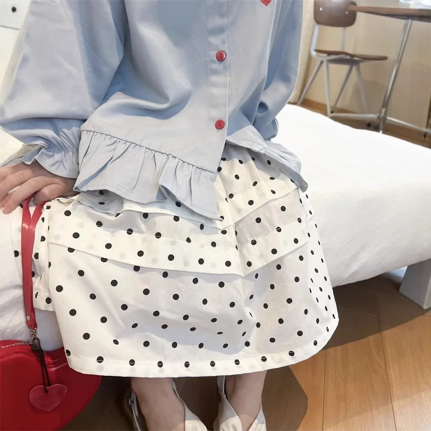 2025 children's clothing new girls' polka dot midi skirt spring new children's A-line skirt mid to small children's skirt trend
2025 children's clothing new girls' polka dot midi skirt spring new children's A-line skirt mid to small children's skirt trend