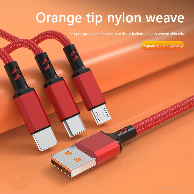 Fast-charging 3 In 1 Micro USB Type C Charger Cable Multiple Usb Charging Cord Usbc Mobile Phone Wire For Iphone Samsung
Fast-charging 3 In 1 Micro USB Type C Charger Cable Multiple Usb Charging Cord Usbc Mobile Phone Wire For Iphone Samsung