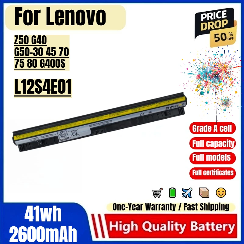 L12S4E01 for Lenovo Z50 G40 G50-30 45 70 75 80 G400S Laptop Battery 0 Cycle High Quality Capacity Battery Replacement Bateria
L12S4E01 for Lenovo Z50 G40 G50-30 45 70 75 80 G400S Laptop Battery 0 Cycle High Quality Capacity Battery Replacement Bateria
