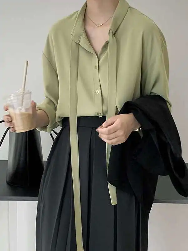 Jiangzuo Women's Pure Color Steam Draping Long SVE Shirt Casual Style Polyester Fiber Thin Long Sleeve Casual Shirt
Jiangzuo Women's Pure Color Steam Draping Long SVE Shirt Casual Style Polyester Fiber Thin Long Sleeve Casual Shirt