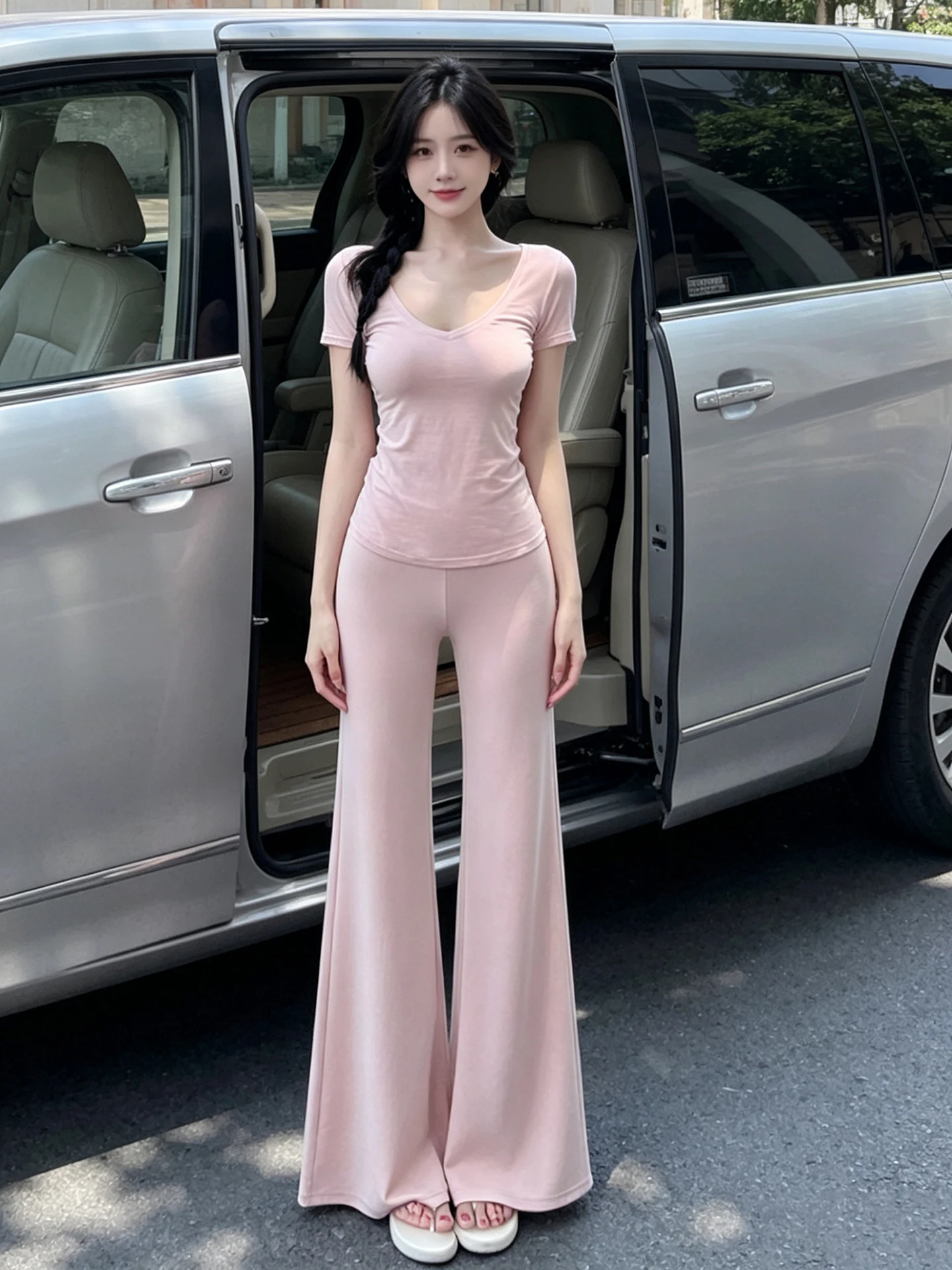 Pink Short Sleeve T-Shirt And High Waist Casual Pants Two Piece Set for Women Summer 2026 Casual Fashion Outfit Female
Pink Short Sleeve T-Shirt And High Waist Casual Pants Two Piece Set for Women Summer 2026 Casual Fashion Outfit Female