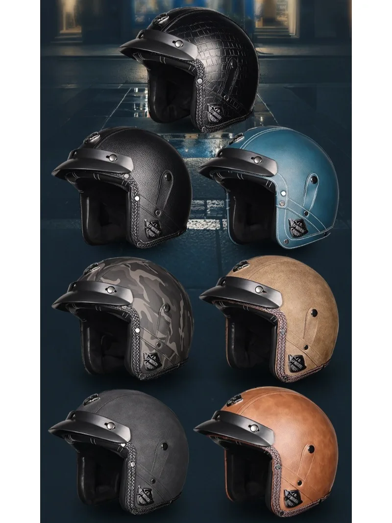 3C Certification Retro Prince Cruiser Motorcycle Three-quarters Helmet Half Helmet Leather Helmet Safety All Year Round
3C Certification Retro Prince Cruiser Motorcycle Three-quarters Helmet Half Helmet Leather Helmet Safety All Year Round