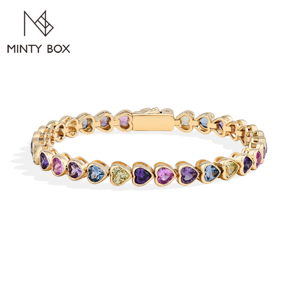 MINTYBOX Heart Colorful Tennis Bracelets for Women S925 Sterling Silver Lab Grown Gemstones 15-20cm Vintage Wedding Fine Jewelry
MINTYBOX Heart Colorful Tennis Bracelets for Women S925 Sterling Silver Lab Grown Gemstones 15-20cm Vintage Wedding Fine Jewelry
