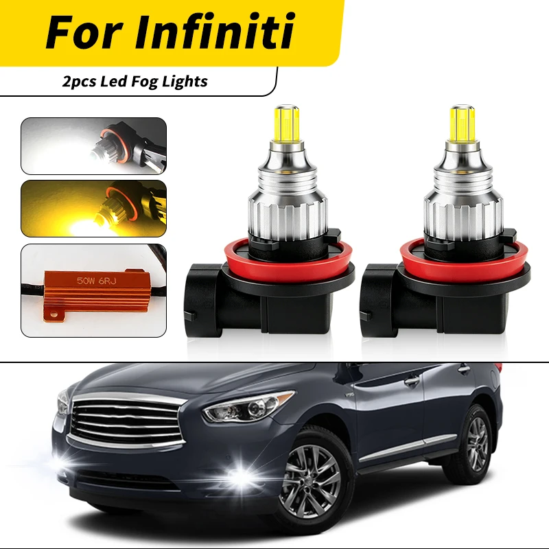1/2pcs LED Front Fog Light Yellow/White Lamp H8H11 Canbus Decoder For Infiniti QX50 QX56 QX60 QX70 Q40 Q45 Q60 Car accessories
1/2pcs LED Front Fog Light Yellow/White Lamp H8H11 Canbus Decoder For Infiniti QX50 QX56 QX60 QX70 Q40 Q45 Q60 Car accessories