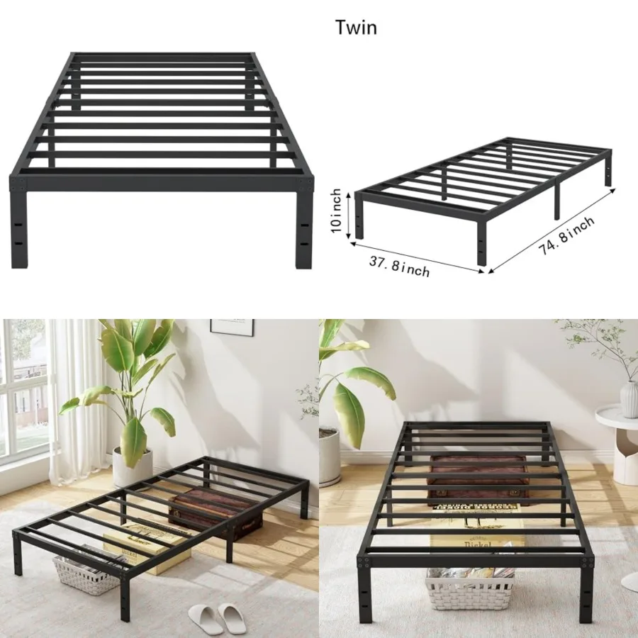 Bed Frames, Platform Metal Bed Frame Size Heavy Duty Steel Slat Mattress Foundation, No Box Sprg Needed, Easy Assembly, Noise-F
Bed Frames, Platform Metal Bed Frame Size Heavy Duty Steel Slat Mattress Foundation, No Box Sprg Needed, Easy Assembly, Noise-F