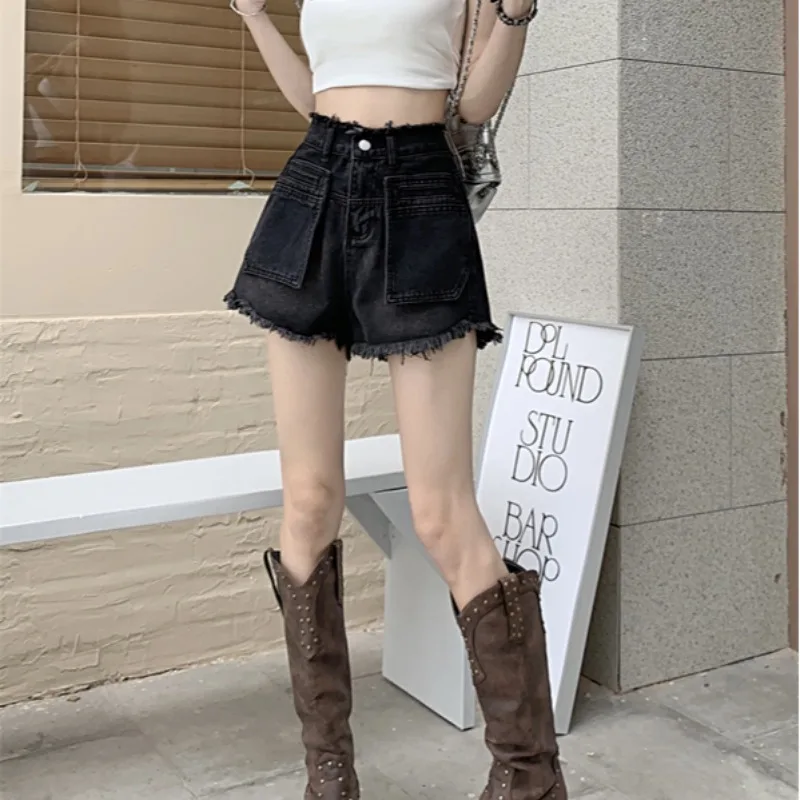 2024 Women Summer Retro Tassel Straight Jeans Shorts Female High Waist Short Pants Ladies Pockets A-line Denim Shorts H163
2024 Women Summer Retro Tassel Straight Jeans Shorts Female High Waist Short Pants Ladies Pockets A-line Denim Shorts H163