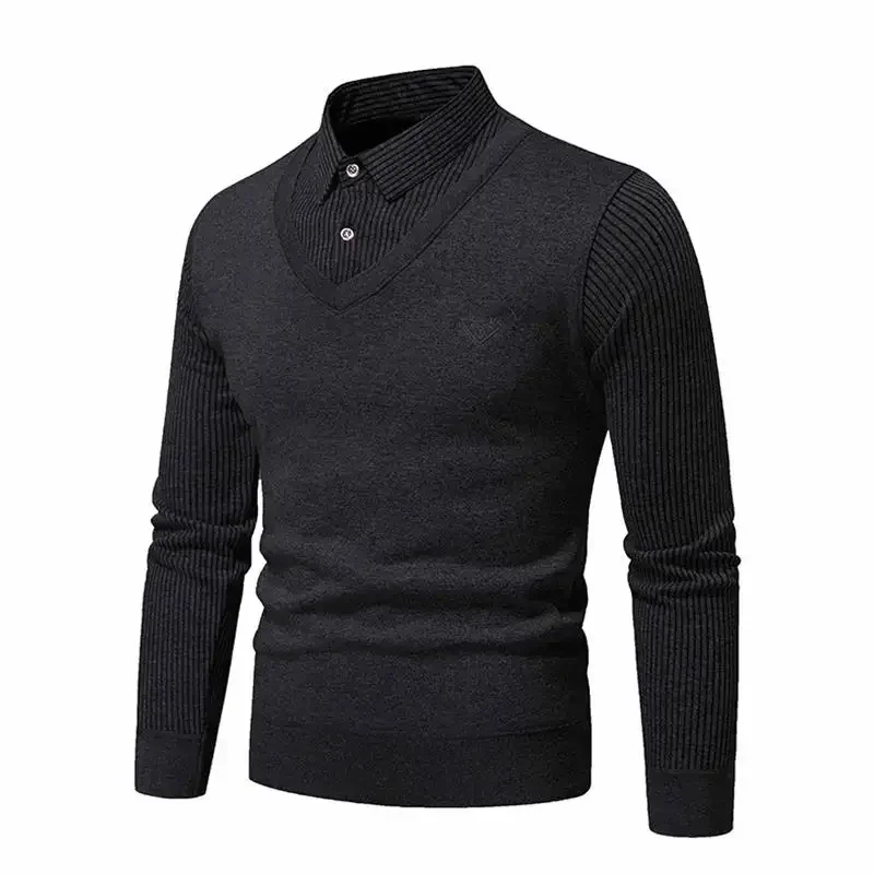 Autumn and Winter New Knitwear Men's Sweater Underlay Sweater Slim Fit and Fleece Fake Two Piece Shirt Collar Sweater
Autumn and Winter New Knitwear Men's Sweater Underlay Sweater Slim Fit and Fleece Fake Two Piece Shirt Collar Sweater