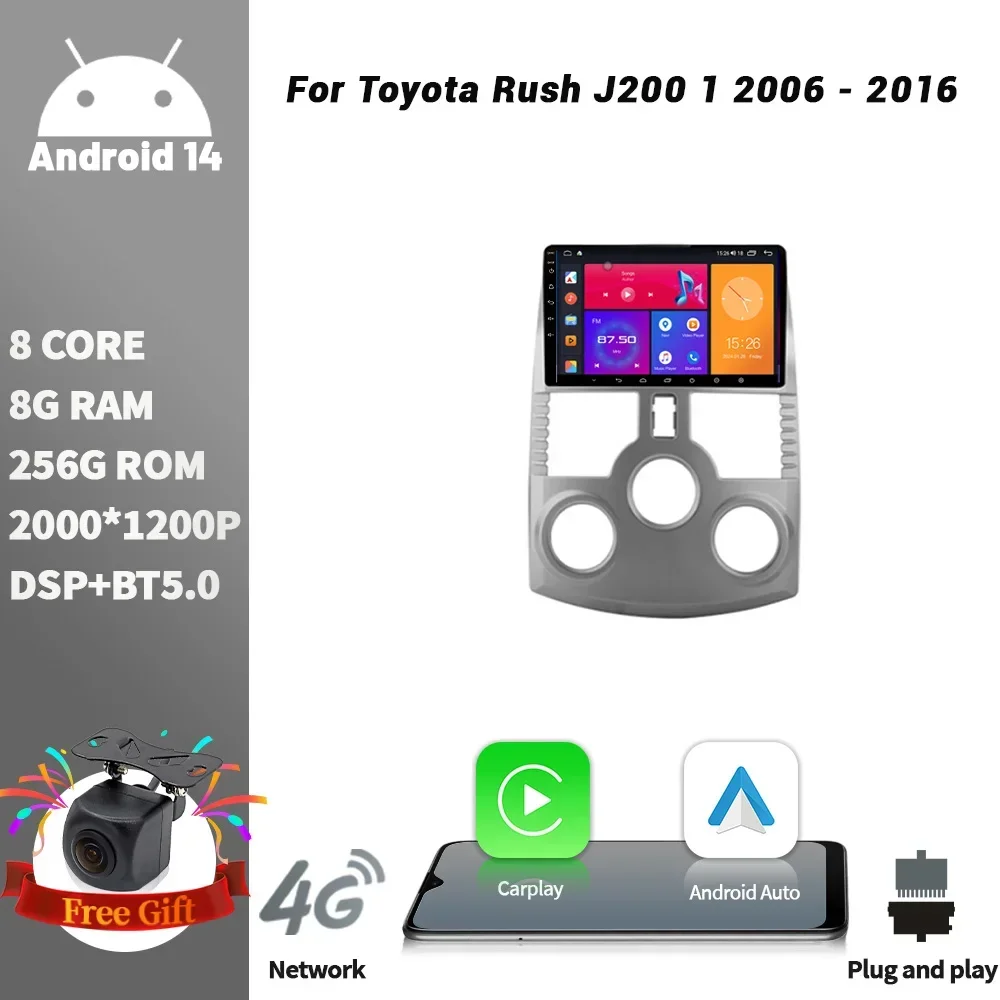 Android For Toyota Rush J200 1 2006-2016 Car Radio Multimedia Player Navigation Wireless CarPlay Screen Stereo 2DIN
Android For Toyota Rush J200 1 2006-2016 Car Radio Multimedia Player Navigation Wireless CarPlay Screen Stereo 2DIN