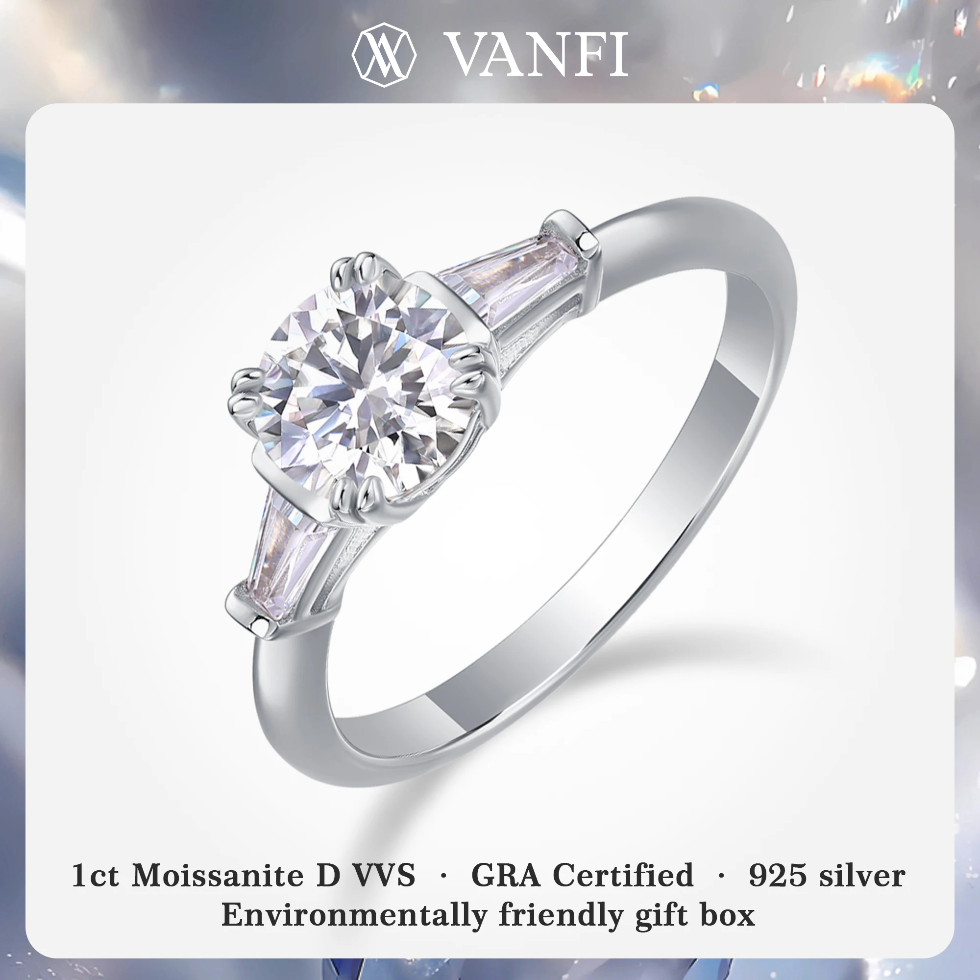 kfvanfi 1ct Moissanite D VVS1 Shining GRA Certificate 925 Sterling Silver Plated 18k White Gold Women's Ring Wedding Jewelry
kfvanfi 1ct Moissanite D VVS1 Shining GRA Certificate 925 Sterling Silver Plated 18k White Gold Women's Ring Wedding Jewelry