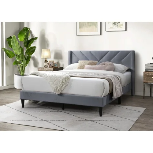 # Modern Full Size Adjustable Bed Clean Lines Design Headboard 1pc Gray Chenille Upholstered Bedframe
# Modern Full Size Adjustable Bed Clean Lines Design Headboard 1pc Gray Chenille Upholstered Bedframe