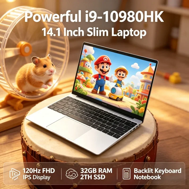 New i9-10980HK 14.1 Inch Laptop 120Hz FHD IPS Display 32GB RAM 2TB SSD Backlit Keyboard
New i9-10980HK 14.1 Inch Laptop 120Hz FHD IPS Display 32GB RAM 2TB SSD Backlit Keyboard