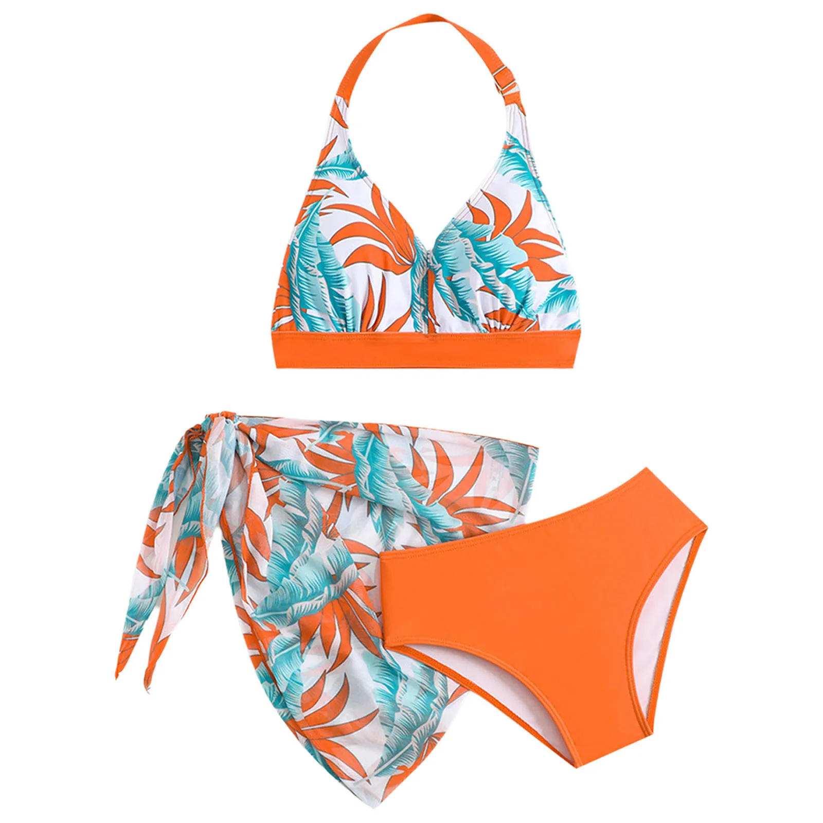 Kids Girls 3 Pcs Printed Bikini Swimsuits Bathing Suit Chest Pad Tops with Briefs And Side Tie-Up Detachable Skirt Cover-Ups
Kids Girls 3 Pcs Printed Bikini Swimsuits Bathing Suit Chest Pad Tops with Briefs And Side Tie-Up Detachable Skirt Cover-Ups