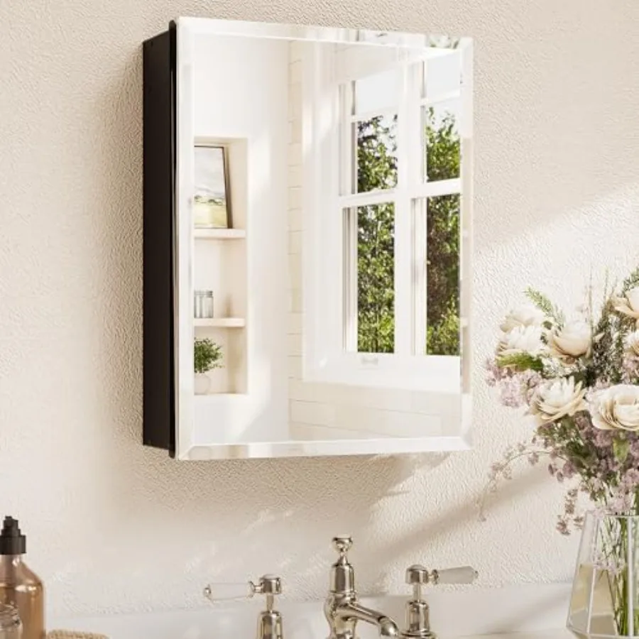 14 x 18 Medicine Cabinet with Tempered Beveled Mirror Mirrored Medicine Cabinets for Bathroom Aluminum Cabinet DTC Hinges Stepl
14 x 18 Medicine Cabinet with Tempered Beveled Mirror Mirrored Medicine Cabinets for Bathroom Aluminum Cabinet DTC Hinges Stepl