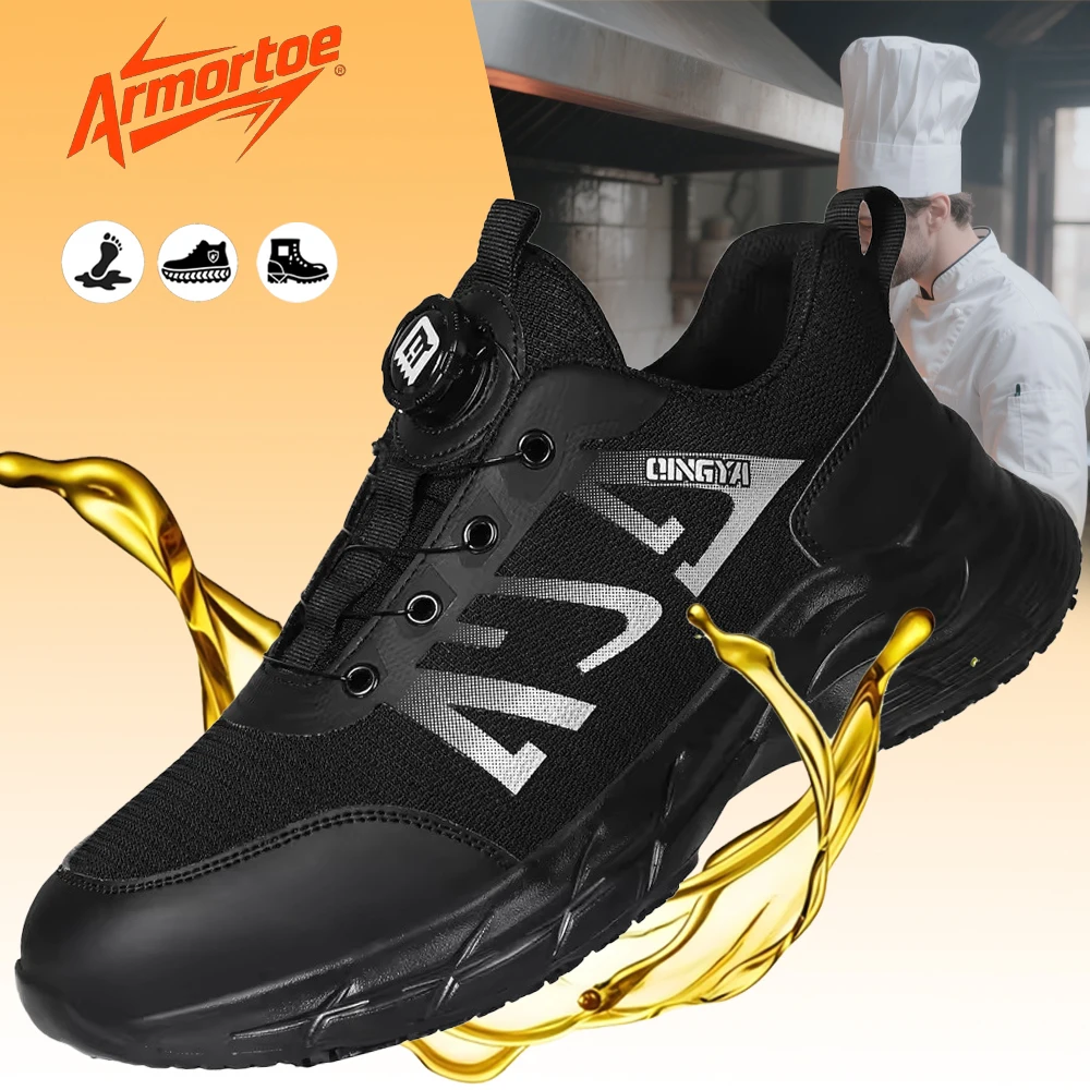 ArmorToe Four Seasons Models Swivel Buckle Chef Shoes Non-slip Waterproof Oilproof Work Shoes Breathable Lightweight #Armor5019
ArmorToe Four Seasons Models Swivel Buckle Chef Shoes Non-slip Waterproof Oilproof Work Shoes Breathable Lightweight #Armor5019