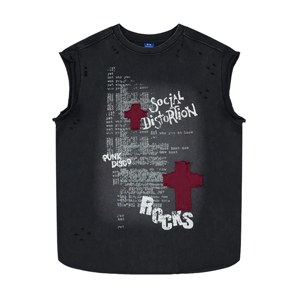 Harajuku Summer Washed Tank Top Ripped Cotton Hip Hop Patches Printed Sleeveless Wash Tshirt Vintage Y2k Distressed Clothes Mens
Harajuku Summer Washed Tank Top Ripped Cotton Hip Hop Patches Printed Sleeveless Wash Tshirt Vintage Y2k Distressed Clothes Mens