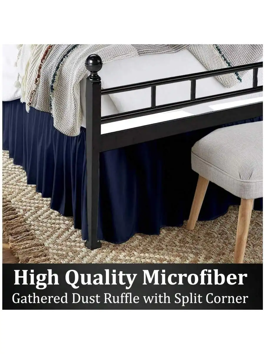 Microfiber Ruffled Bed Skirt With Split Corners, Blue, Queen, 16 Inch Drop, Wrinkle-Free Dust Ruffle
Microfiber Ruffled Bed Skirt With Split Corners, Blue, Queen, 16 Inch Drop, Wrinkle-Free Dust Ruffle