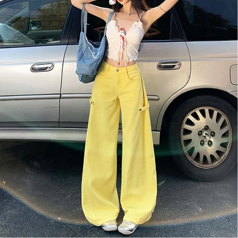 Womens Yellow High Waist Wide Leg Jeans Retro Casual Loose Denim Trousers Streetwear
Womens Yellow High Waist Wide Leg Jeans Retro Casual Loose Denim Trousers Streetwear