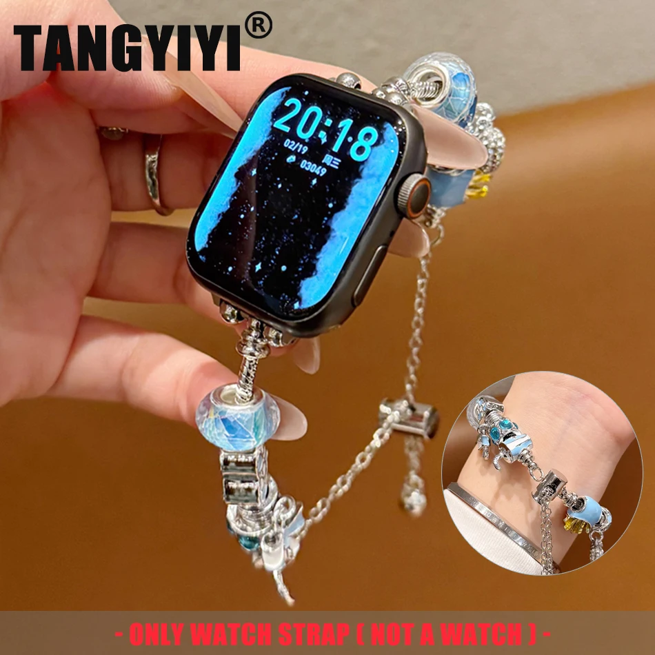 Модный ремешок с подвеской в виде стеклянных бусин «сделай сам» для Apple Watch Band S10 9 8 7 6 SE 5 4 38/40/41/42/44/45/46/49 мм Браслет IWatch Ultra 2
Модный ремешок с подвеской в виде стеклянных бусин «сделай сам» для Apple Watch Band S10 9 8 7 6 SE 5 4 38/40/41/42/44/45/46/49 мм Браслет IWatch Ultra 2