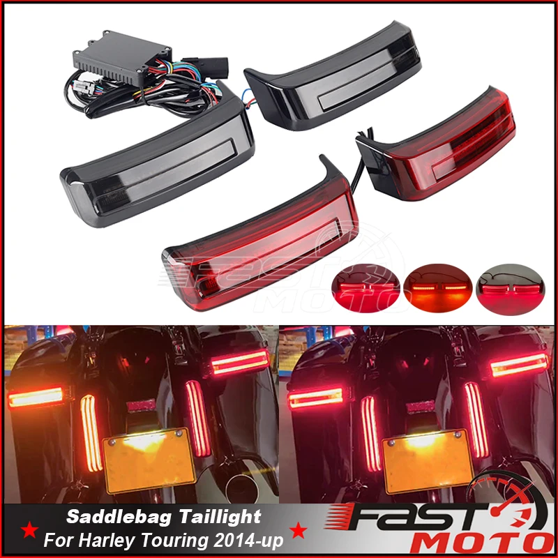 Motorcycle Saddlebag LED Turn Signal Rear Tail Brake Light For Harley Touring Road King Glide Street Electra Glide Ultra 2014-22
Motorcycle Saddlebag LED Turn Signal Rear Tail Brake Light For Harley Touring Road King Glide Street Electra Glide Ultra 2014-22