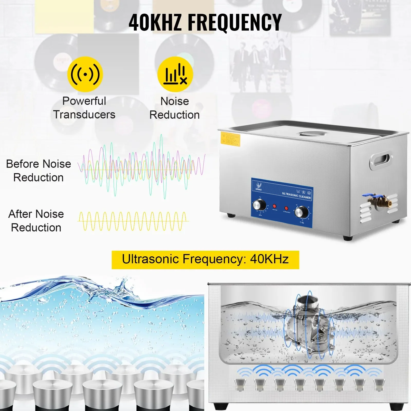 SIHAO 40KHZ Ultrasound Cleaning Machine With Heated Washing 2-30L Professional Ultrasonic Cleaner for Jewelry Eyeglass Rings
SIHAO 40KHZ Ultrasound Cleaning Machine With Heated Washing 2-30L Professional Ultrasonic Cleaner for Jewelry Eyeglass Rings