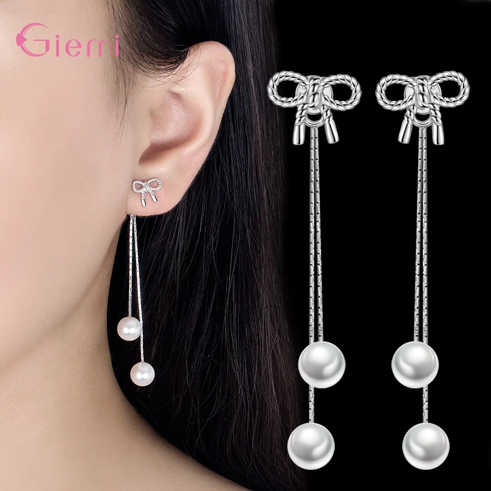 Charm Long Tassel Drop Earrings Classic Pure 925 Sterling Silver Dangle Earring Romantic Bow Trendy Fine Jewelry Gift
Charm Long Tassel Drop Earrings Classic Pure 925 Sterling Silver Dangle Earring Romantic Bow Trendy Fine Jewelry Gift